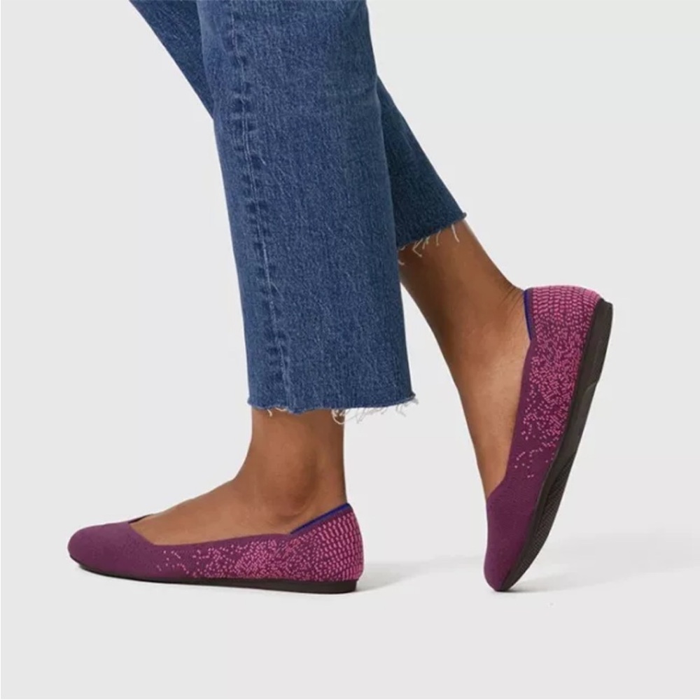 Rothy’s The Flat Retired Fig Python Pink Purple O… - image 1